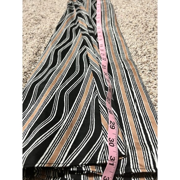 Ann Taylor Skirt Womens Size 6 Black Tan Stripe Cotton Lined Maxi Length - Picture 6 of 7